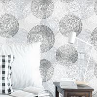 Foto do produto Papel de Parede Bolas Pontilhadas (Tons de Cinza)