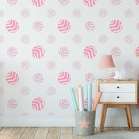 Foto do produto Papel de Parede Bolinhas Listradas (Tons de Rosa)