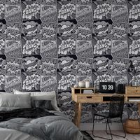 Foto do produto Papel de Parede Pop Art Geek (Preto e Branco)