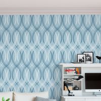 Foto do produto Papel de Parede Linhas Onduladas (Azul)