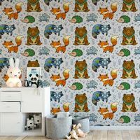 Foto do produto Papel de Parede Infantil Animais Fofos 