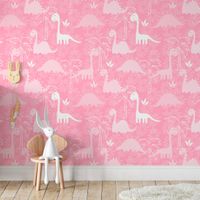 Foto do produto Papel de Parede Dinossauros (Rosa)