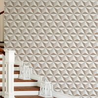 Foto do produto Papel de Parede Triângulos Quadrados 3D (Bege)