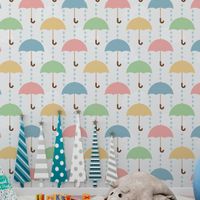 Foto do produto Papel de Parede Infantil Guarda Chuva Colorido 