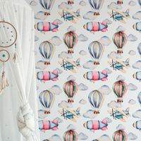 Foto do produto Papel de Parede Infantil Balões e Aviões 