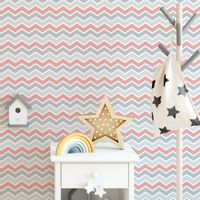 Foto do produto Papel de Parede Adesivo Chevron Rosa e Cinza 