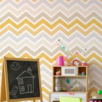 Foto do produto Papel de Parede Chevron Amarelo Manchado 