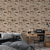 Foto do produto Papel de Parede Tijolos Tons de Marrom 