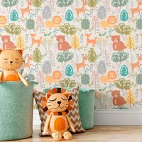 Foto do produto Papel de Parede Infantil Floresta com Animais