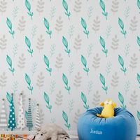 Foto do produto Papel de Parede Infantil Galhos e Ramos (Cinza e Verde)