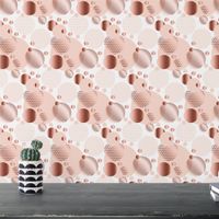 Foto do produto Papel de Parede Bolas Silver Rose Abstrato