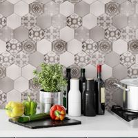 Foto do produto Papel de Parede Azulejos Hexagonal Bege