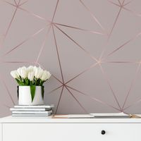 Foto do produto Papel de Parede Linhas Geométricas Rosê