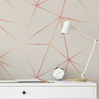 Foto do produto Papel de Parede Linhas Geométricas Gold Fundo Bege