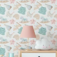 Foto do produto Papel de Parede Infantil Brinquedos Femininos