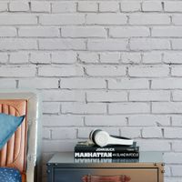 Foto do produto Papel de Parede Muro Tijolos Brancos