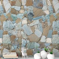 Foto do produto Papel de Parede Muro Canjiquinha Tons de Azul