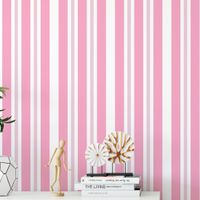 Foto do produto Papel de Parede Tons Rosa Listras Verticais Assimétricas