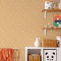 Foto do produto Papel de Parede Cortina de Bolinhas (Laranja)