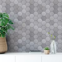 Foto do produto Papel de Parede Pastilhas Aço Escovado
