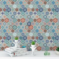 Foto do produto Papel de Parede Azulejo Português Hexagonal