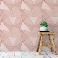 Foto do produto Papel de Parede Geométrico Rose Silver Tons de Rosa