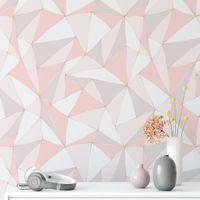 Foto do produto Papel de Parede Triângulos 3D Tons de Rosa