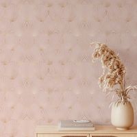 Foto do produto Papel de Parede Rose Gold com Conchas Douradas
