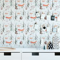 Foto do produto Papel de Parede Infantil com Animais na Floresta