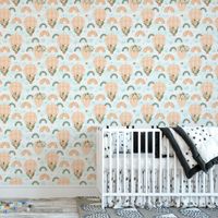 Foto do produto Papel de Parede Infantil Balões, Arco Íris e Flores
