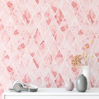 Foto do produto Papel de Parede Losangos Rosa Claro
