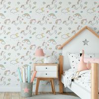 Foto do produto Papel de Parede Infantil Unicórnios