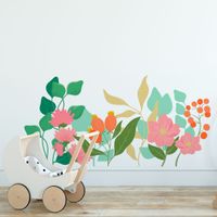 Foto do produto Adesivo de Parede Infantil Ramo de Flores e Folhas