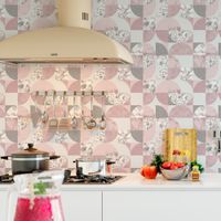 Foto do produto Papel de Parede Silver e Rose Geométrico