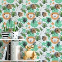 Foto do produto Papel de Parede Infantil Safari Folhas Tropicais
