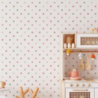 Foto do produto Papel de Parede Infantil Bolinhas Tons de Rosa