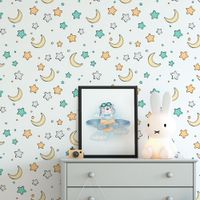Foto do produto Papel de Parede Estrelas e Lua