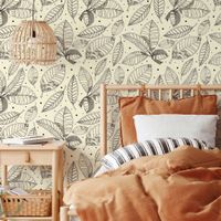 Foto do produto Papel de Parede Folhas Desenhadas
