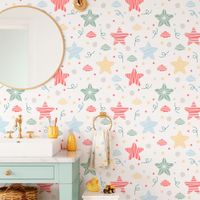 Foto do produto Papel de Parede Nuvens e Estrelas
