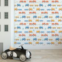 Foto do produto Papel de Parede Infantil Tratores Aquarela
