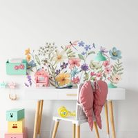 Foto do produto Adesivo de Parede Jardim de Flores Aquarela