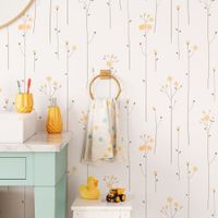 Foto do produto Papel de Parede Floral Delicado Minimalista - Flores Amarelas