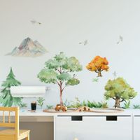 Foto do produto Adesivo de Parede Infantil Aquarela Montanha e Árvores