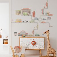 Foto do produto Kit Adesivos de Parede Aquarela Cidade em Movimento