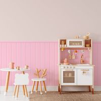 Foto do produto Papel de Parede Meia Parede Cercadinho Rosa Bebê