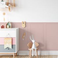 Foto do produto Papel de Parede Meia Parede Cercadinho Rosa Ternura