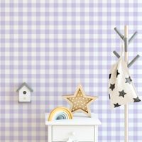Foto do produto  Papel de Parede Infantil Xadrez Lilás