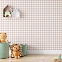 Foto do produto  Papel de Parede Infantil Xadrez Marrom