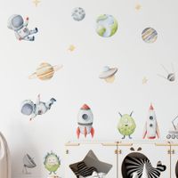 Foto do produto Adesivo de Parede Infantil Astronautas e Universo em Aventuras