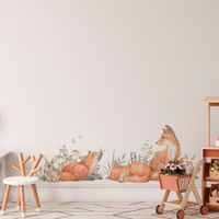 Foto do produto Adesivo de Parede Floresta Encantada Raposas e Coelhinhos Aquarela